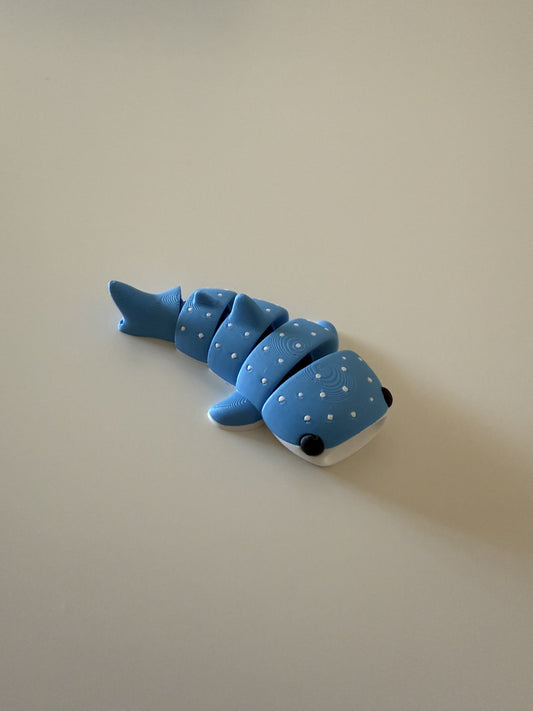 Llavero o juguete articulado tiburón ballena 3D