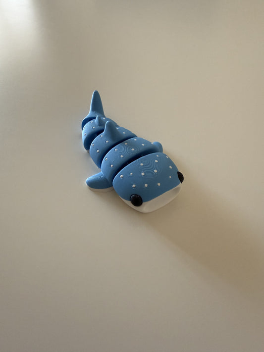 Llavero o juguete articulado tiburón ballena 3D
